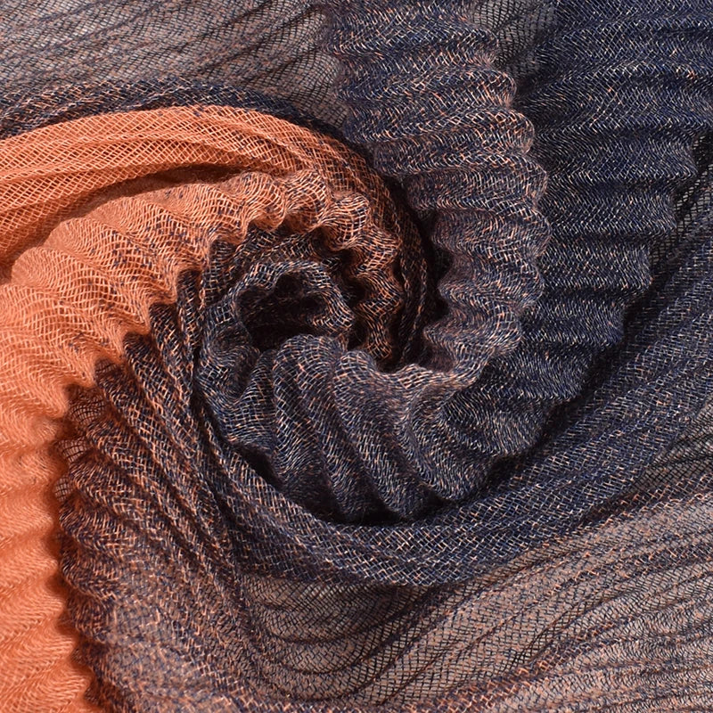 Autumn and Winter New High Quality Balinese Yarn Twill Wrinkled Long Scarf Breathable Pleated Wrapped Shawl