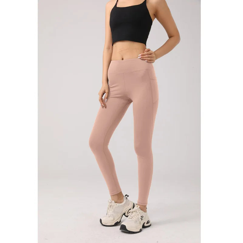Waist Yoga Pants with Pockets, Leggings for Women Tummy Control Compression Workout Leggings for Women