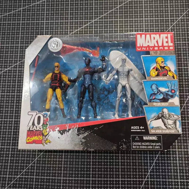 Original Hasbro MARVEL CAPTAIN AMERICA/RED SKULL & DAREDEVIL/IRON MAN/SILVER SURFER Anime Figure Toy Collection Model