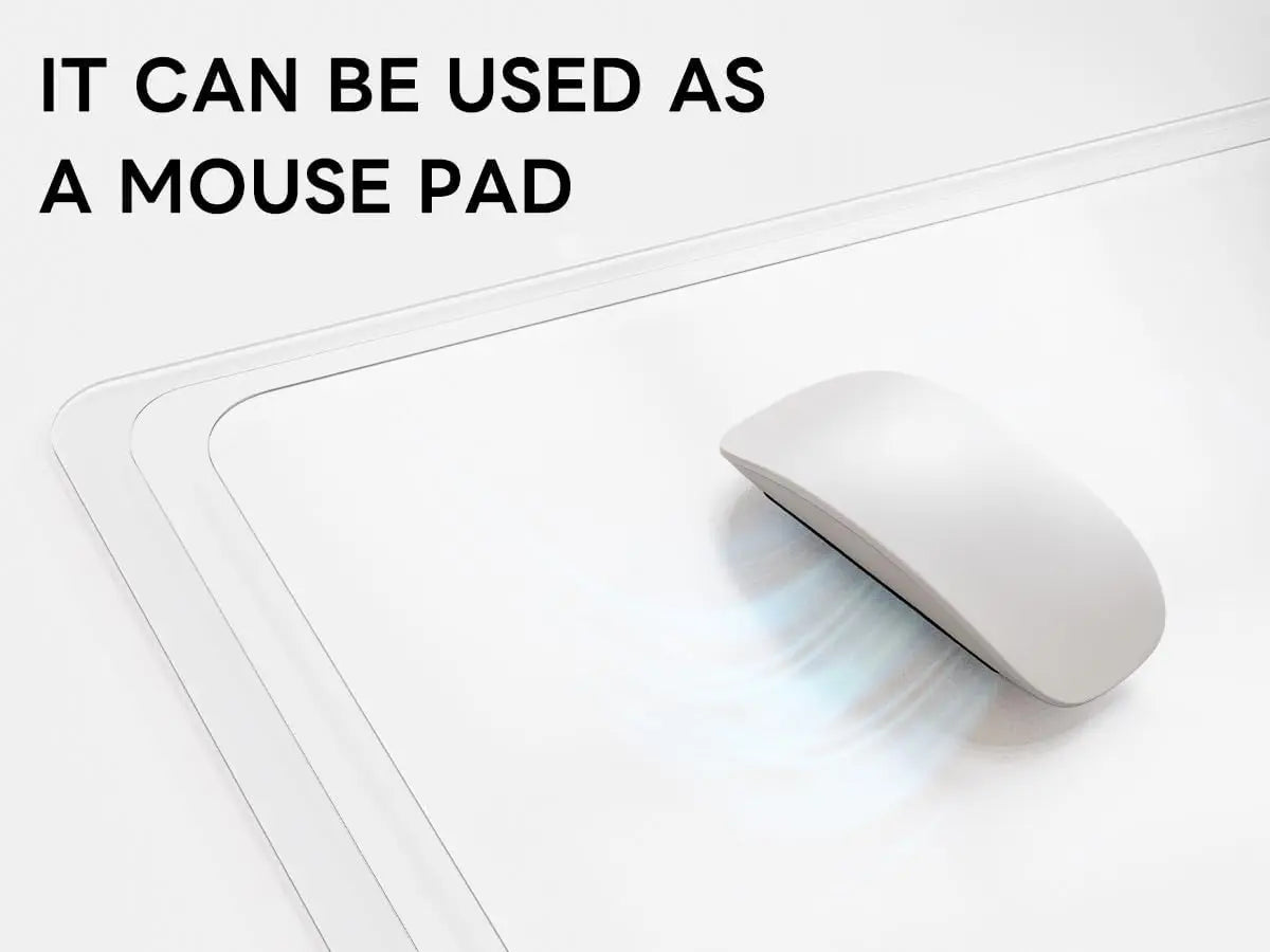 Clear Desk Mat - Multi-Functional Desk Pad, 24 x 14 inches - Durable Desk Protector with Anti-Slip Base, Transparent View