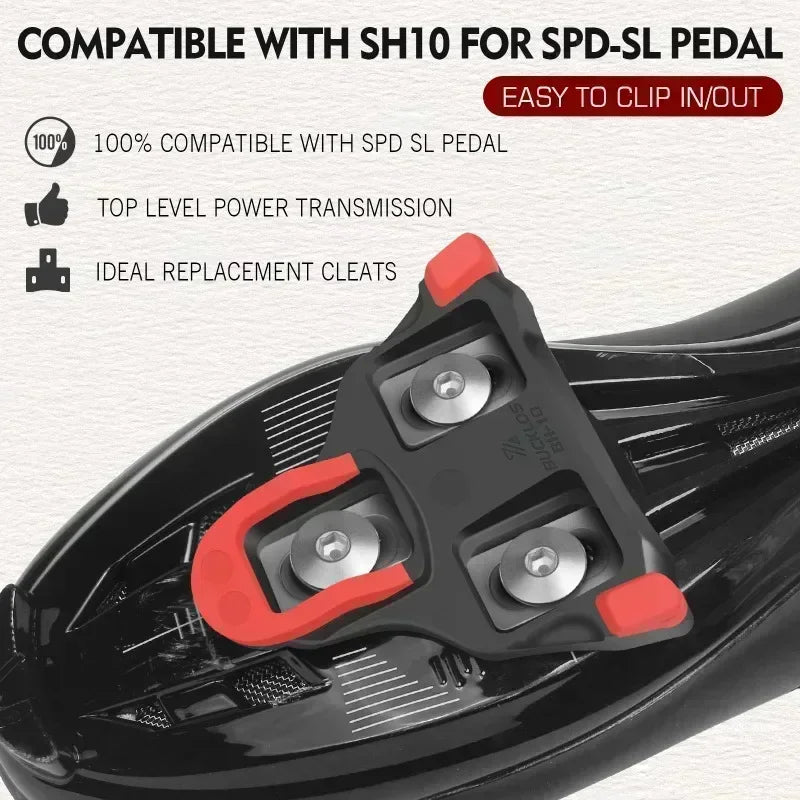 BUCKLOS Bike Pedals Clip for Shimano SPD-SL SH10 SH11 SH12 Road Bicycle Pedal Cleats with Locking Plate Cycling Accessories