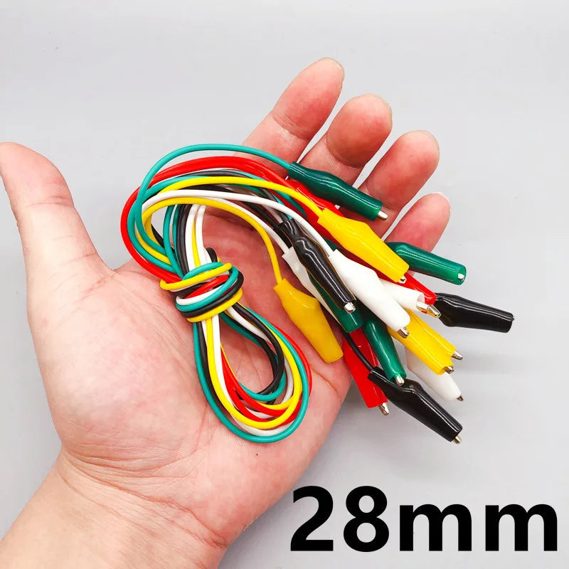 10pcs/pack Alligator Clips Electrical DIY Test Leads Alligator Double-ended Crocodile Clips Roach Clip Test Jumper Wire