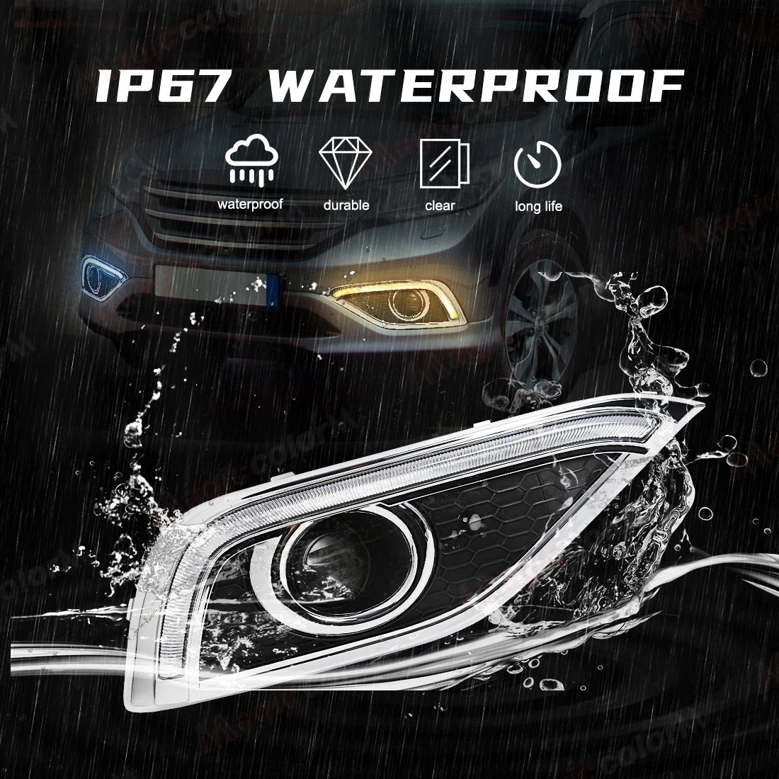 For Honda CRV CR-V 2012 2013 2014 LED DRL Daytime Running Light Daylights Dynamic Turn Signal Fog Lamps White Yellow Blue 12V