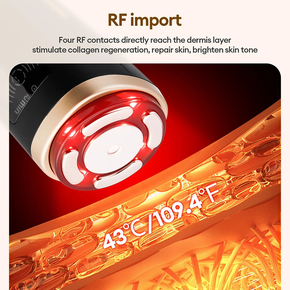 Home Use Mini HIFU Machine RF LED HIFU Ultrasonic Skin Tightening Facial Lifting Device Face Chin Neck Eye Anti Wrinkle Massager