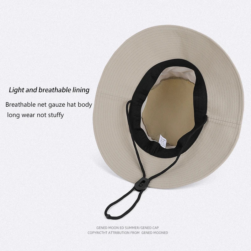 6143-New spring and summer women's outdoor fisherman hats,men's fishing and mountain climbingcompasshats,quick-dryingwide-brimme