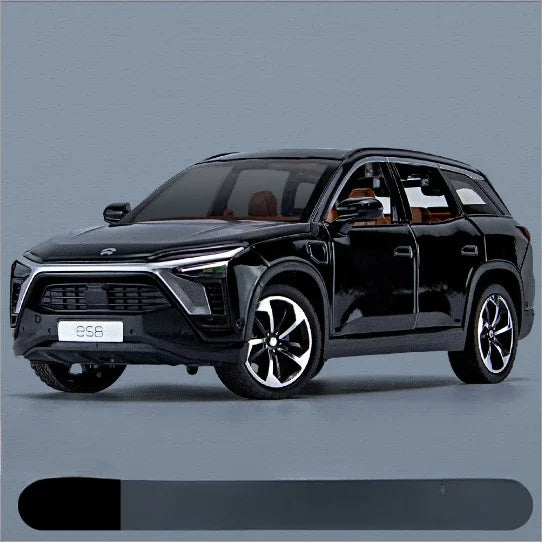 1:24 NIO ES8 L9 Alloy Miniature Toy Car Model Diecast Sound Light Pull Back Doors Opened New Energy Vehicles Collection Kids Toy