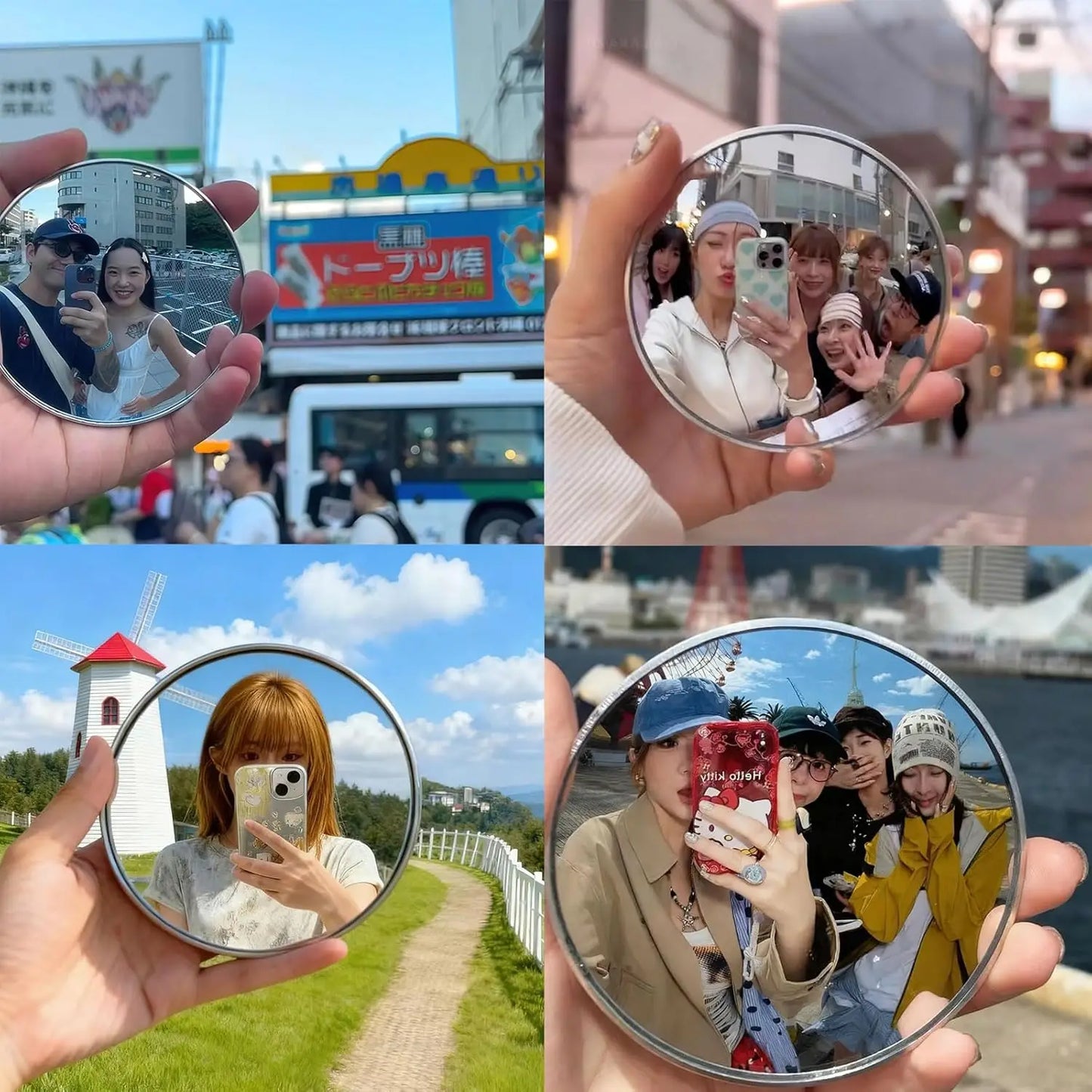 1pc Mini Round Mirror Travel Selfie Mirrors Portable Convex Wide-angle Spherical Mirror for Photography Traveling Accessories