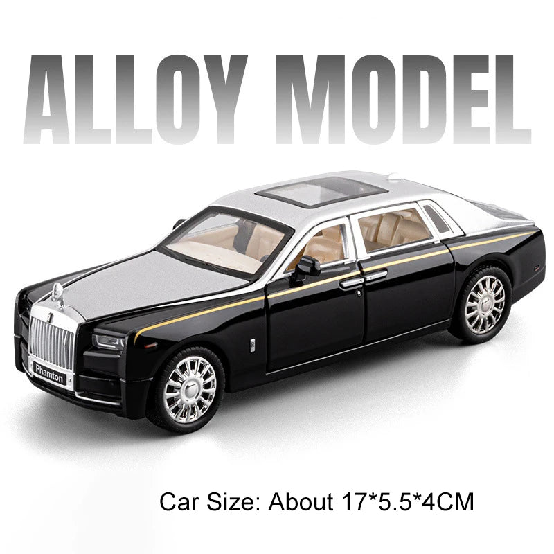 1:32 Rolls Royce Phantom Cullinan Diecast Alloy Model Toys Car Doors Opened with Sound Light Pull Back Toy Bookshelf Decorations