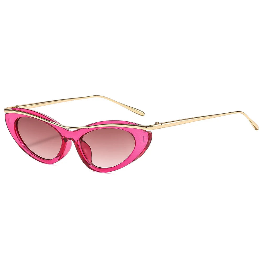 JNPCXI New Small Cat Eye Retro Sunglasses Women Fashion Brand Design Gradient Shades UV400 Men Punk Sun Glasses