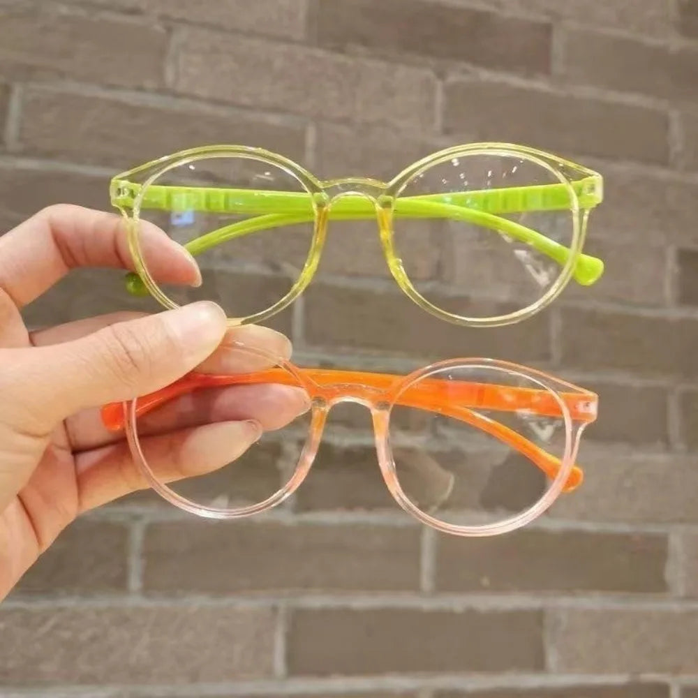Round Anti Radiation Silicone Glasses for Kids 3-12Years Old Computer Anti-blue Light Eyeglasses