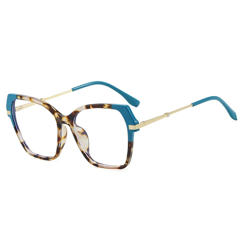 JNPCXI New Polygon Square Double Color Sunglasses Women Fashion Gradient Shades Men Eyeglass Frame