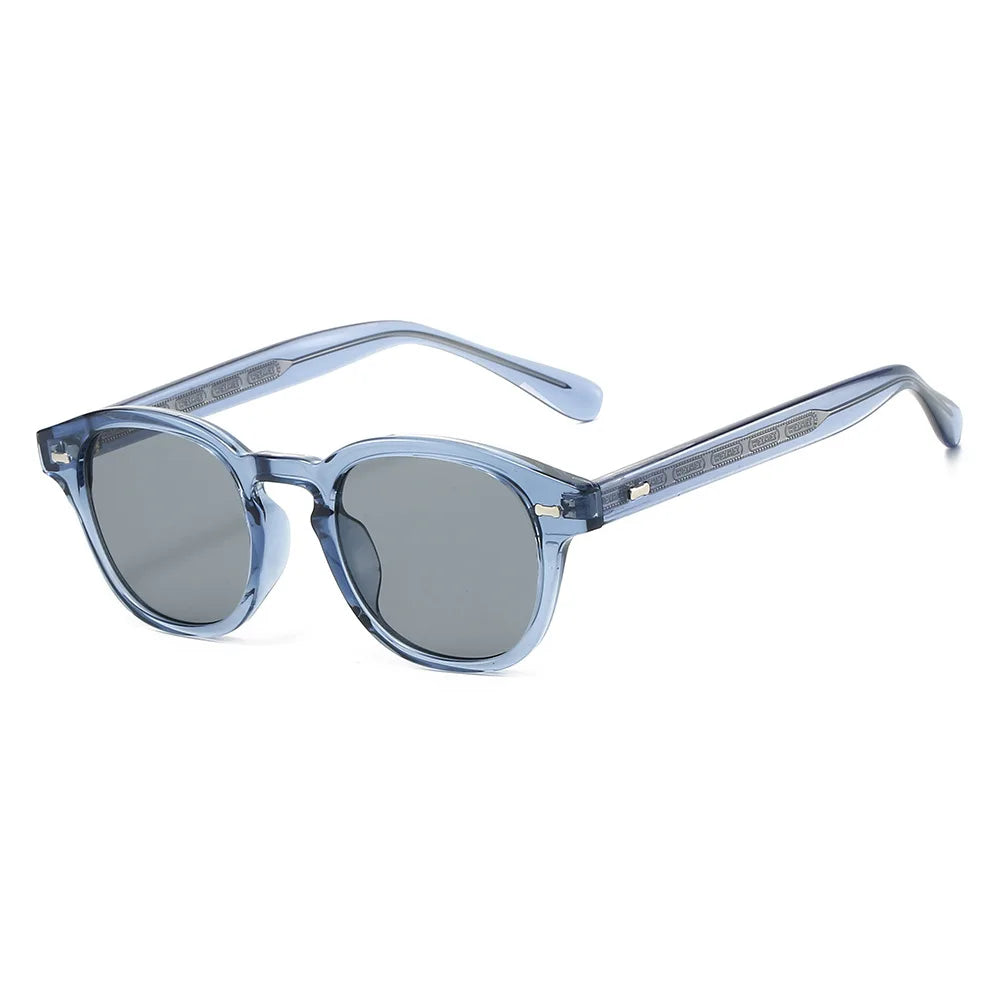 JNPCXI New TR90 Square Sunglasses Women Vintage Rivets Trending Men Leopard Blue Shades UV400 Sun Glasses