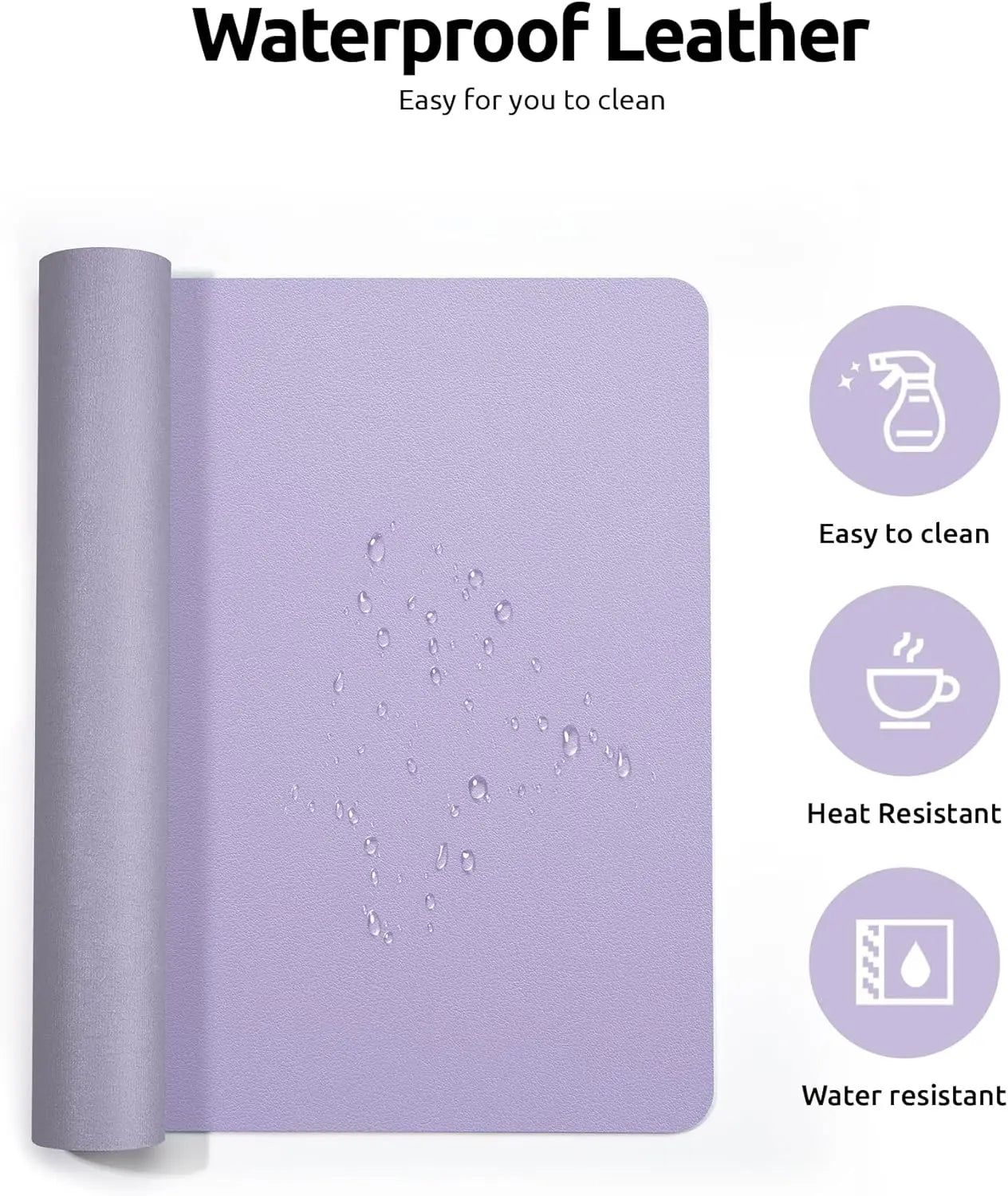 Leather Desk Pad Protector, Mouse Pad, Office Desk Mat, Waterproof  Non-Slip PU Desk Blotter, Computer Desk Pad for Women