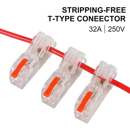 20PCS T Tap Wire Connectors Disconnect Terminals,Low Voltage Wire Splitter Connector Push-in, Lever Quick Wire Connectors