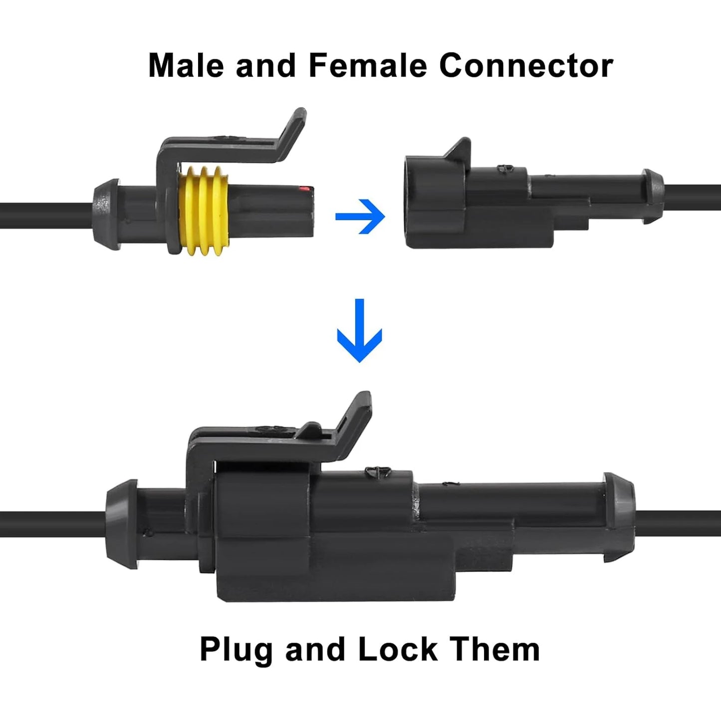 10Pcs 1 Pin Connector Waterproof Electrical 1 Pin Plug Auto Electrical Wire Connectors Quick Disconnect Automotive Connectors
