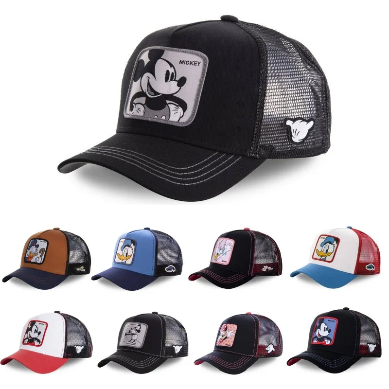 High Quality Disney Styles Anime Cartoon Snapback Cotton Cap, Trucker Mesh Hat