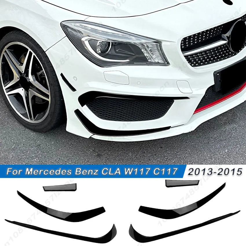 For Mercedes Benz CLA Class W117 C117 220 250 A45 AMG 2013-2015 Car Front Bumper Spoiler Fog Lamp Frame Side Diffuser Splitter
