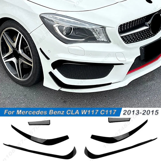 For Mercedes Benz CLA Class W117 C117 220 250 A45 AMG 2013-2015 Car Front Bumper Spoiler Fog Lamp Frame Side Diffuser Splitter