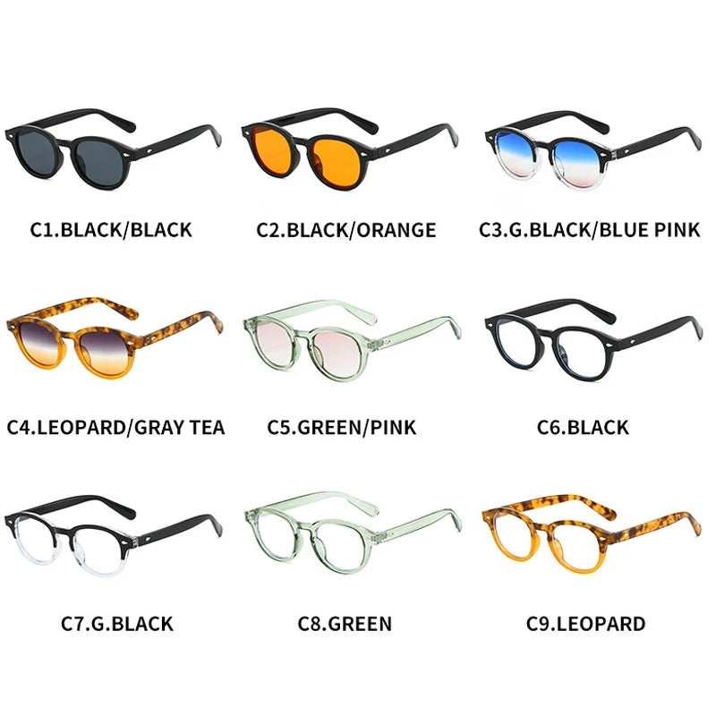 JNPCXI New Fashion Gradient Green Round Sunglasses for Women Men Vintage Square Sun Glasses UV400 Lunettes De Soleil