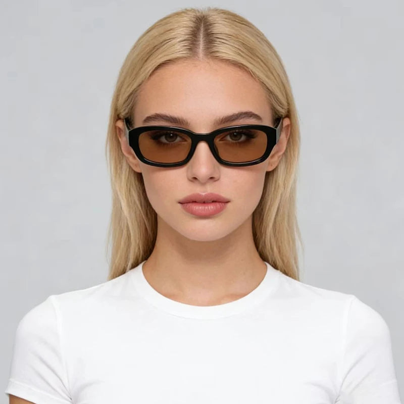 JNPCXI New Square Sunglasses Men Rectangle Small Sun Glasses Male Retro Champagne Driving Fishing Eyewear UV400