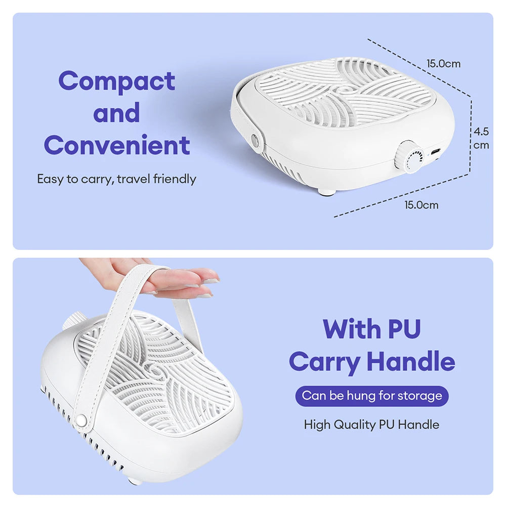 5300PRM Super Suction Mini Portable Nail Dust Collector Turbine Brushless Powerful Nail Dust Extractor 6o° Vertical Stand Use