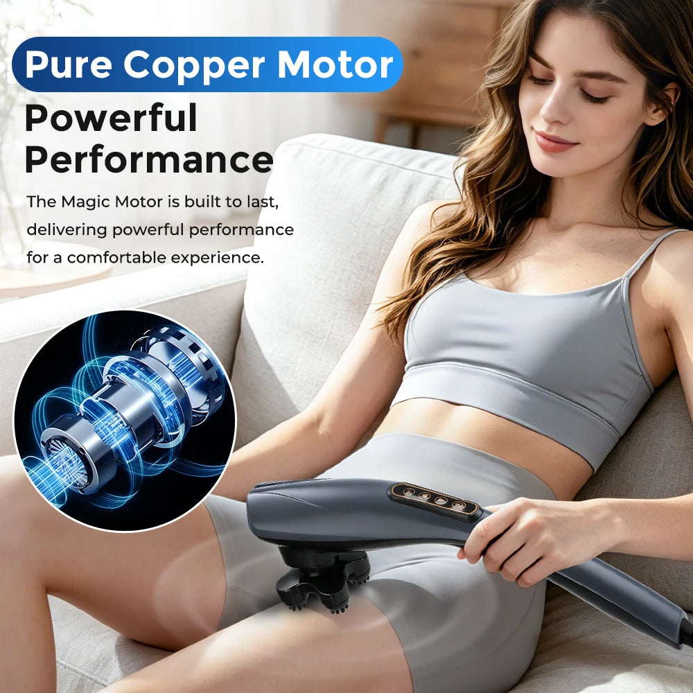 6 in 1 Electric Dolphin Massage Stick Cervical Massager Neck Shoulder Waist Home Massage Hammer Back Multifunctional Whole Body