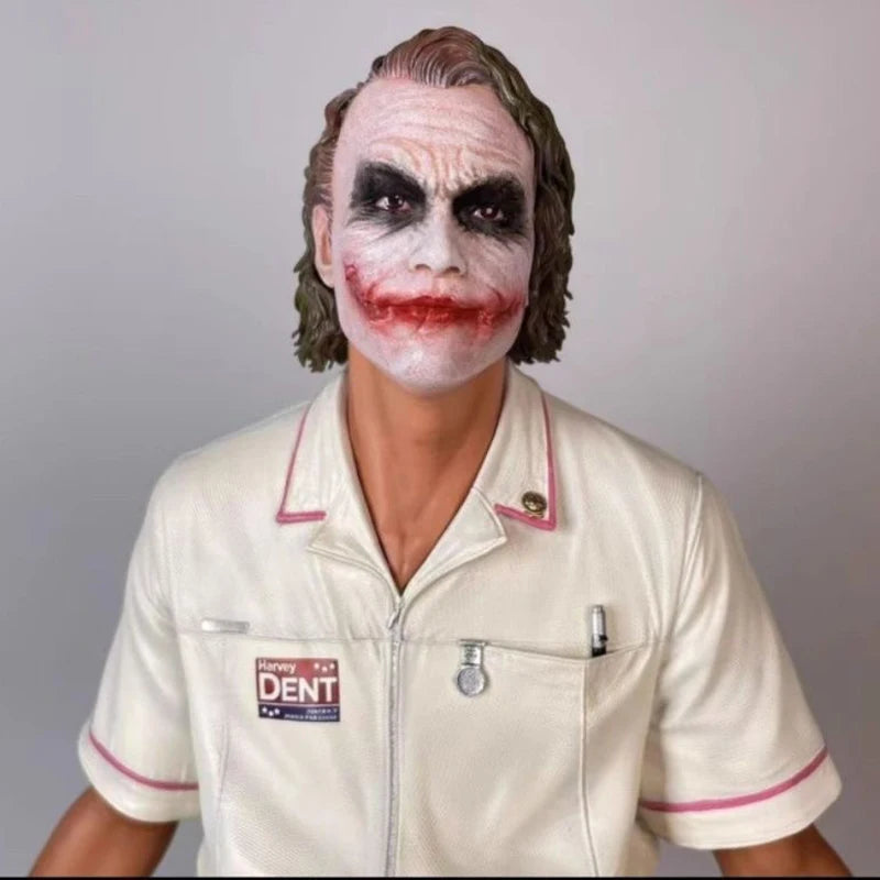 54cm Dc Heath Ledger Nurse Uniform Joker Series Figure Standing Scene Handmade