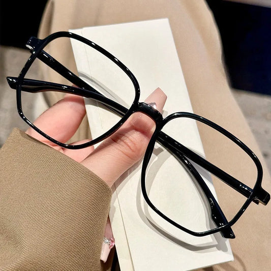 Stylish Black Rectangular Rimmed Glasses  Unisex Lightweight  Material Detachable Lenses Modern Design for Parties