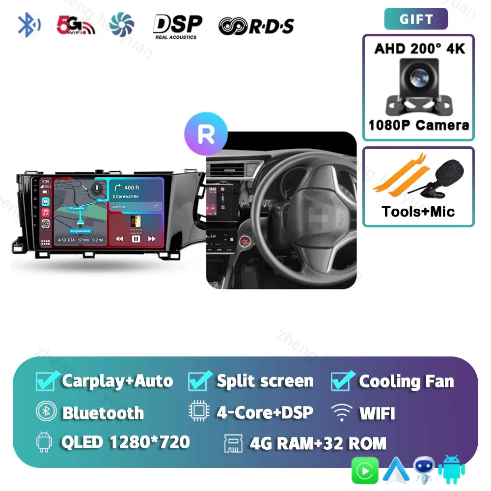For Honda Shuttle 2 2015 - 2020 Android 15 12+256GB CarPlay Auto Car Radio Multimedia Video Player GPS stereo Head Unit 4G WIFI