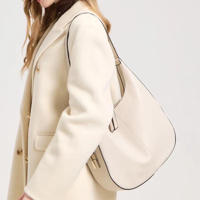 2026 new women's Retro Waxed Genuine Leather Tote Bag Female large capacity Underarm Shoulder Bag Designer Luxury Brand Handbag