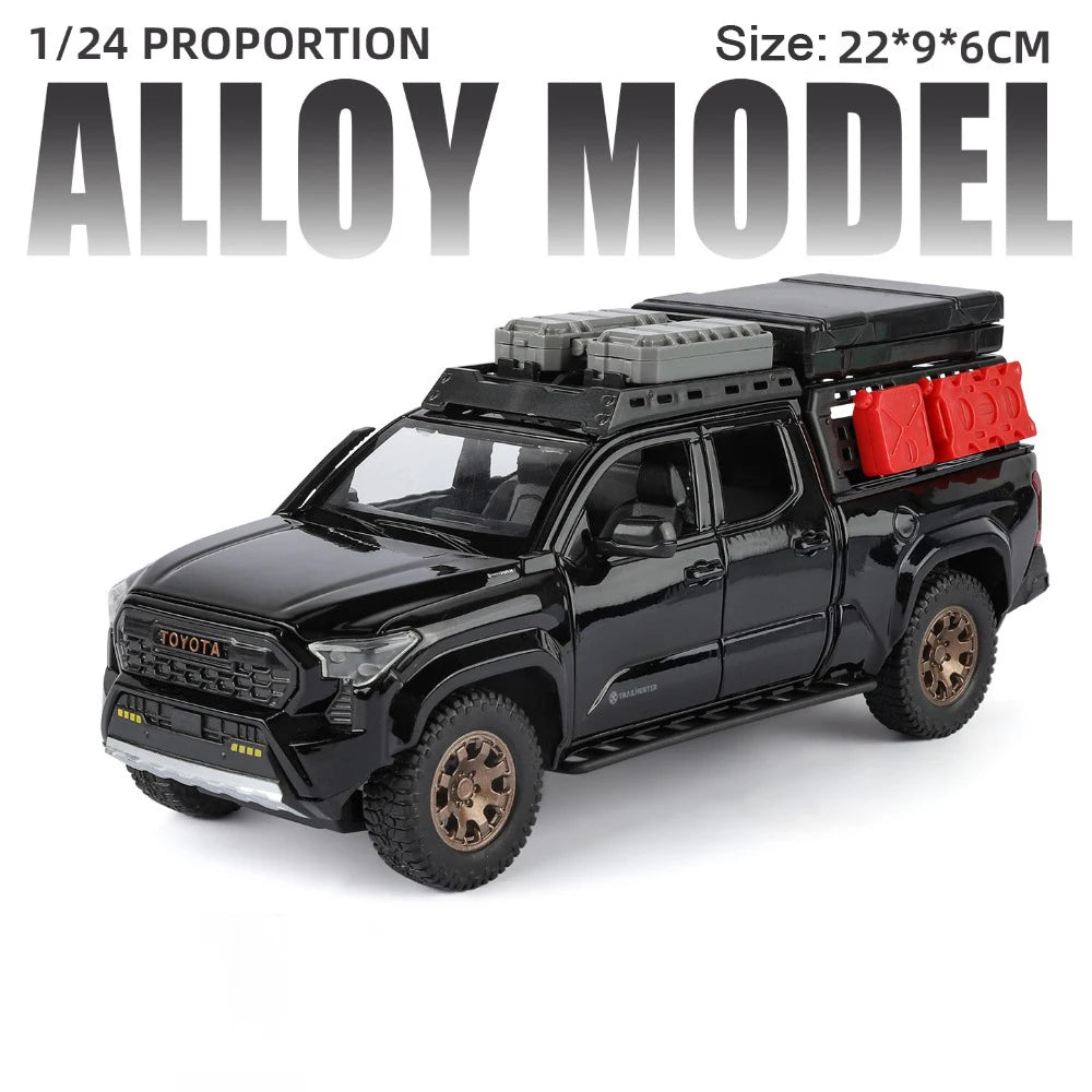 1:24 Tacoma Alloy Diecast Model Toys Cars Sound Light Pull Back Doors Opened Miniature Off-road Vehicles Decorations for Friends