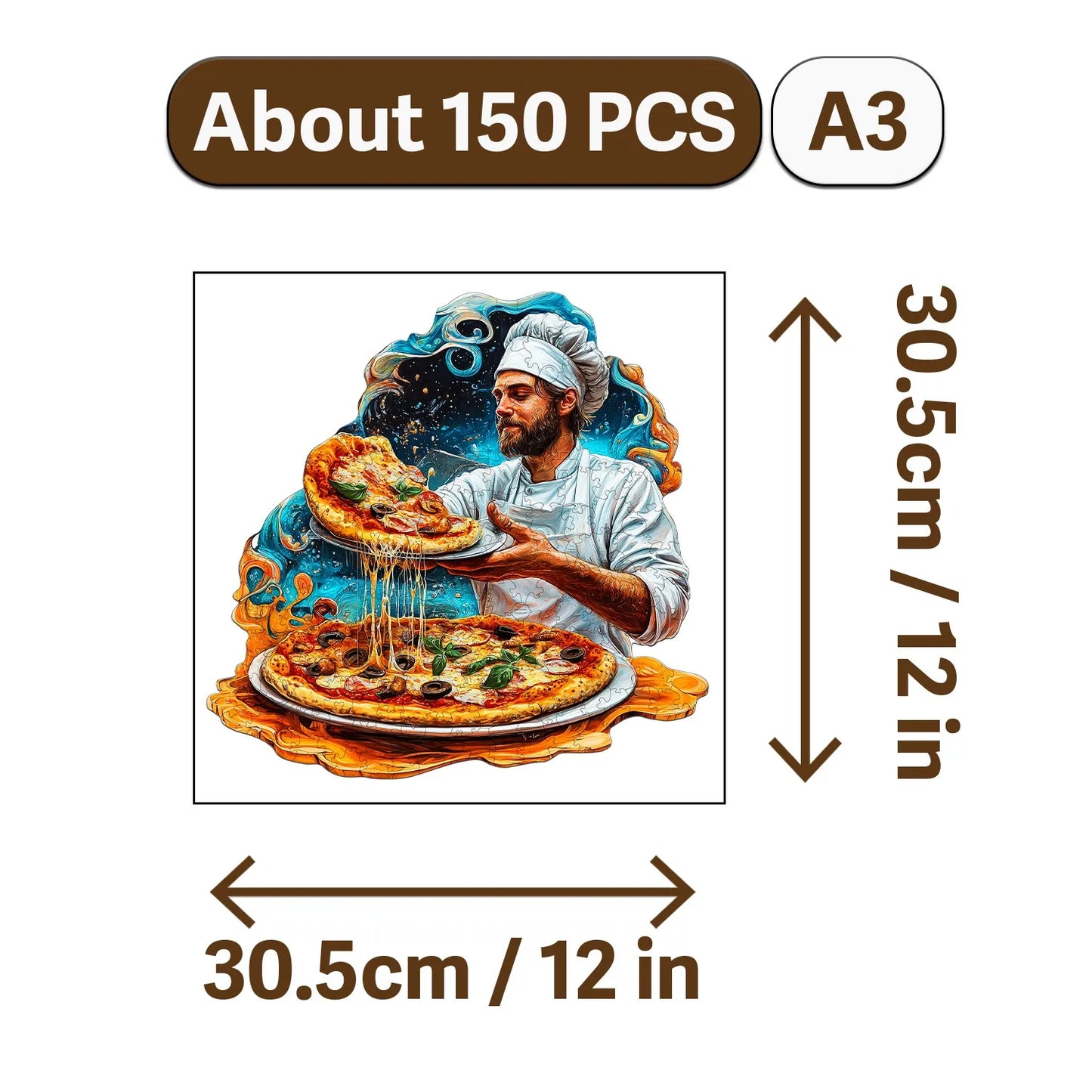 Gourmet Feast Theme Wooden Jigsaw Puzzle Wood Home Decor Painting Christmas and Halloween Gift Toy For Teen And Kid