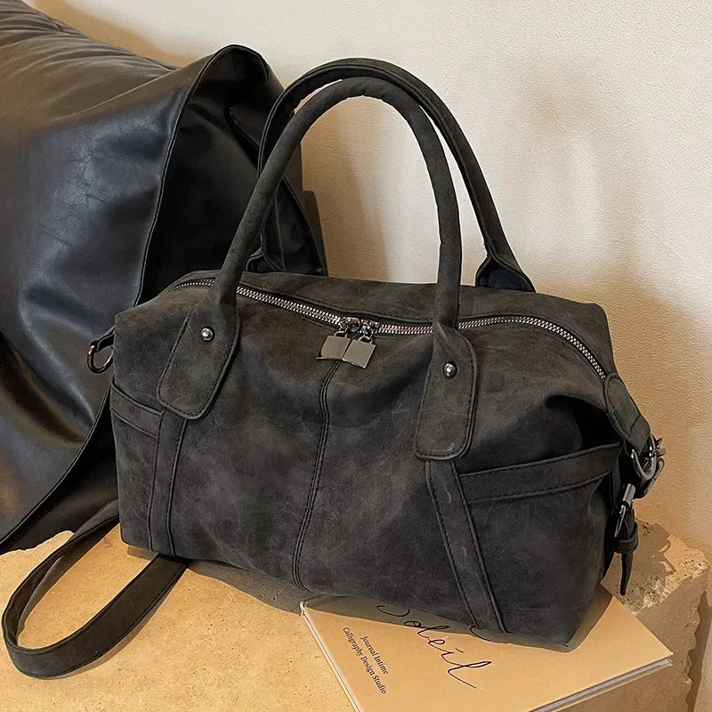 Retro Design PU Leather Shoulder Bags for Women 2026 Korean Fashion High Capacity Armpit Bag Female Crossbody Bag Tote Handbags