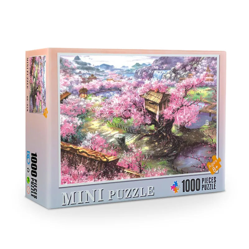 38*26cm Mini Jigsaw Puzzle 1000pcs for Adults Famous Painting Landscape Toy Family Game Home Decoration Festival Present