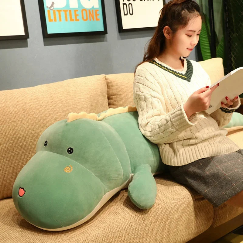 New Huggable Big Long Cute Dinosaur Plush Toy Soft Cartoon Animal Crocodile Stuffed Doll Boyfriend Pillow Kid Girl Birthday Gift