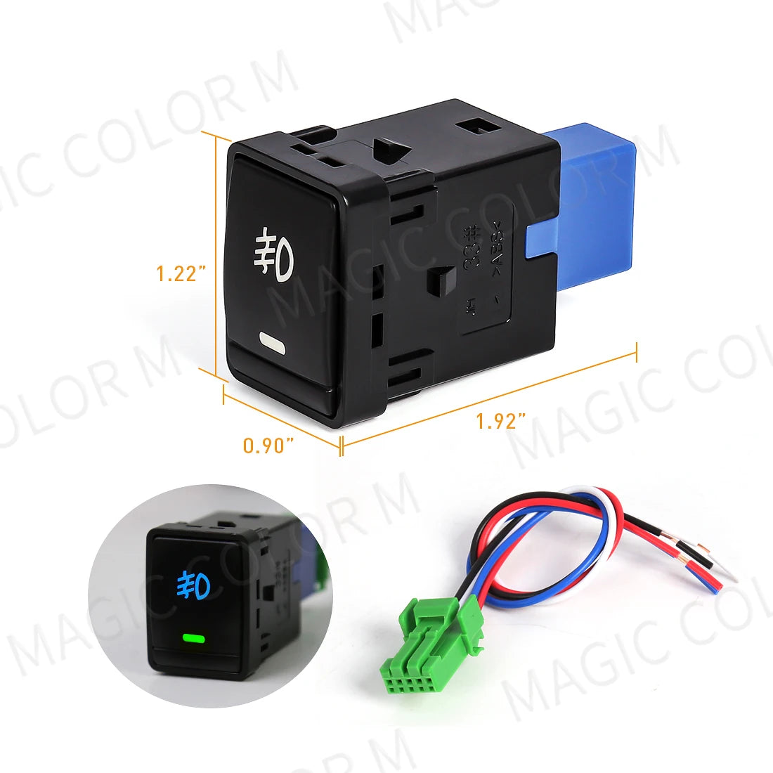Car Fog Light Socket Switch Indicator On Off Push Button For Toyota Honda Nissan Mitsubishi Ford Suzuki Kia Car Accessories 12V