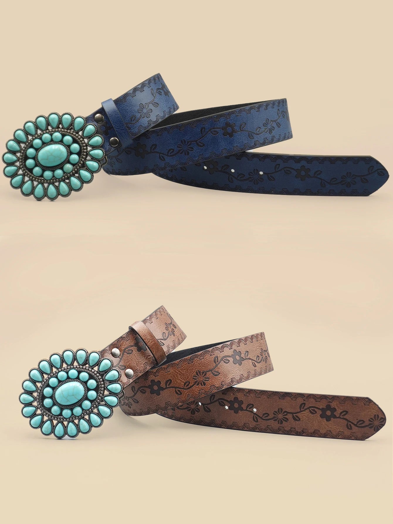 Retro Court Style Imitation Gemstone Inlaid Women's Wide Belt, Western Denim Style, Niche Women's Belt