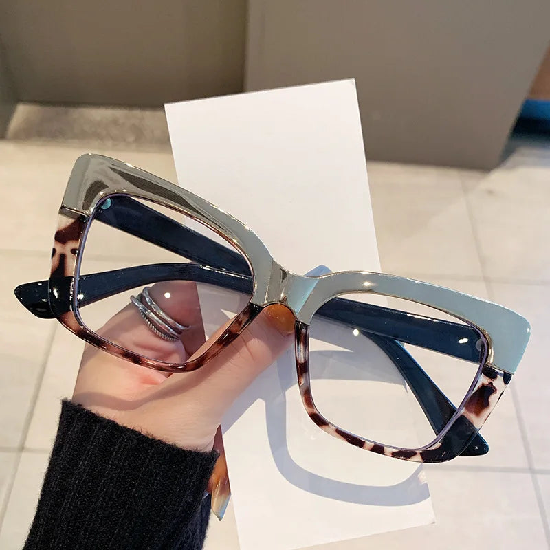 JNPCXI Square Colorful Women Glasses Frame Fashion Polygon Clear Anti Blue Light Eyewear Men Optical Rainbow Frame