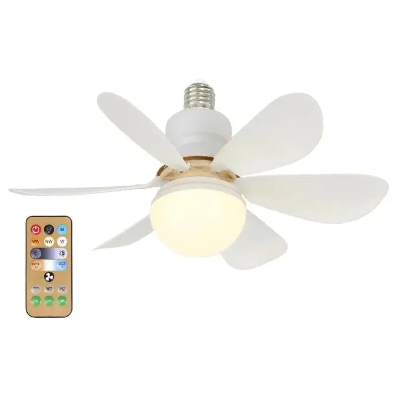 Ceiling Fan Light LED 30W 40W Simple Lights with E27 Remote Control for Homeroom