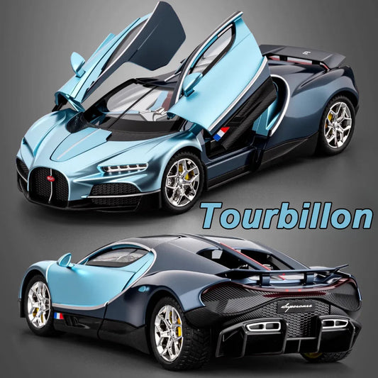 1:24 Scale Tourbillon Revuelto Diecast Model Toys Cars Doors Opened Sound Light Pull Back Miniature Models Kids Birthday Present