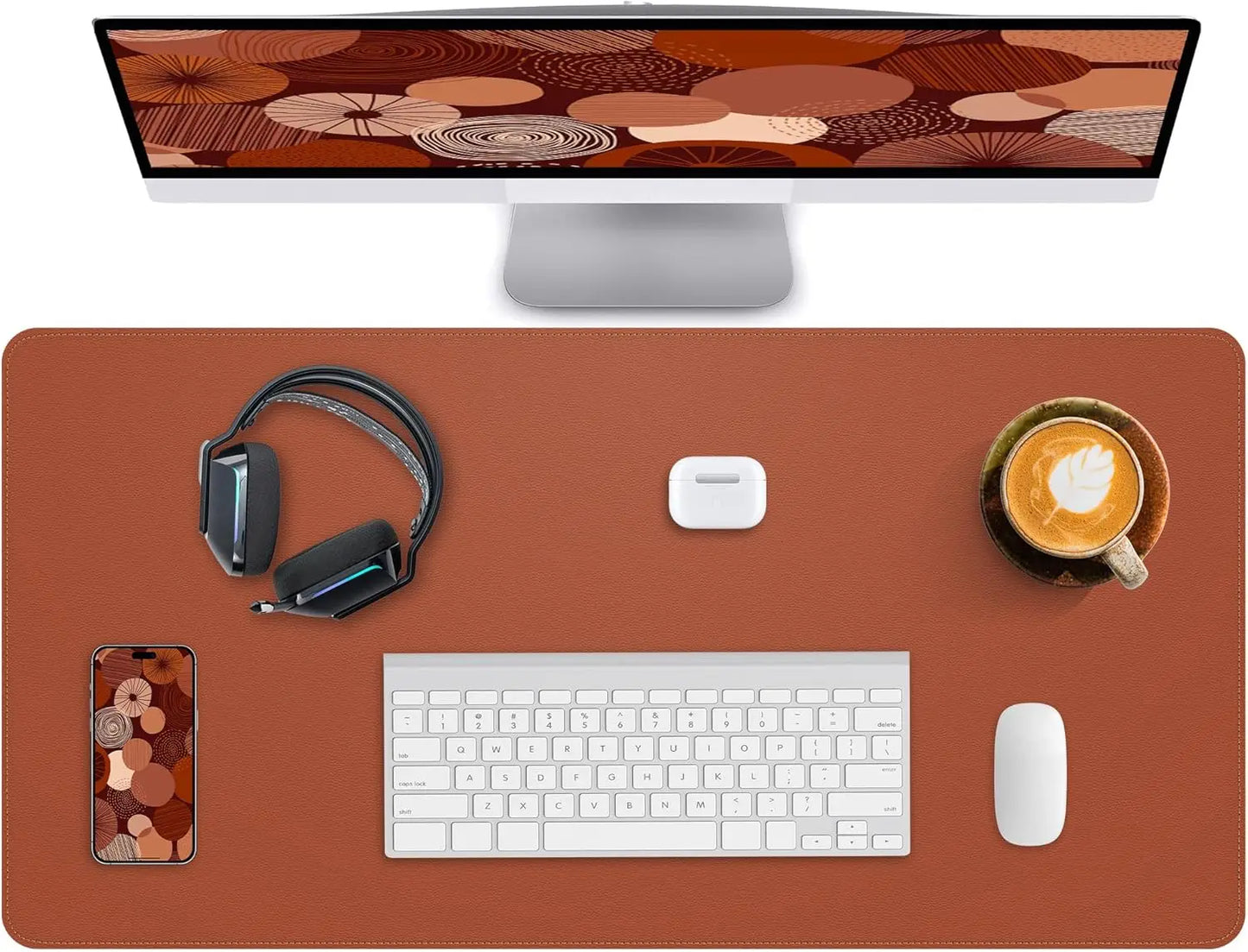 Mouse Pad Portable Mousepad Large Office Waterproof Non-slip PU Suede Stitched Edges Desk Mat Computer Keyboard Desk Pad