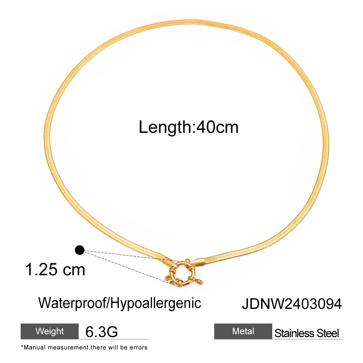 Uworld Fashion Stainless Steel 18 K Chain Necklace Charm Metal Texture Collar Jewelry Titanium Waterproof Collier Femme Gift