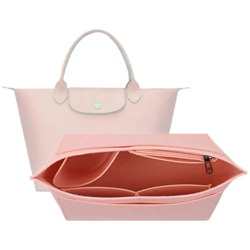 1Pc Felt Insert Bag Fits For Longchamp Handbag Liner Bag Felt Cloth Makeup Bag Support Travel Portable Insert Purse Organizer