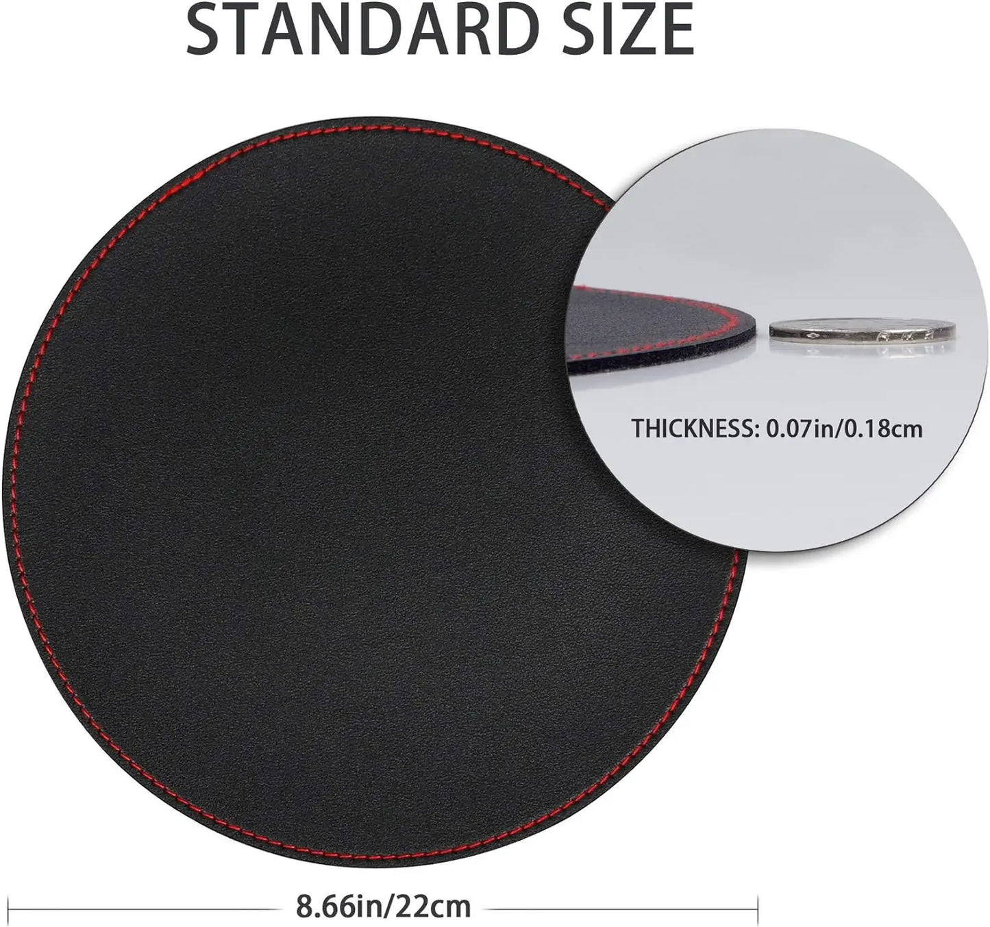 Mouse Pads, Ultra Thin Waterproof PVC Leather Mouse Pad,Stitched Edges,Works for Computers Laptop Office/Home 22cmL x 22cmW