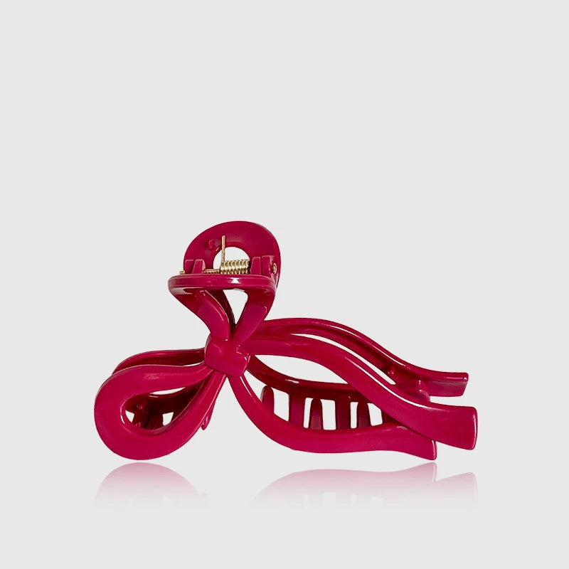 Solid Color Soft Silicone Bow Hair Clip for Woman Elegant Temperament Shark Clip Fashion Girl Ponytail Clip Hair Clamp