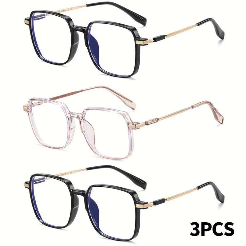 3PCS Reading Glasses for Women Equipped with A Large Frame and A Magnification of+1.0 To+4.0 Suitable for Reading Books