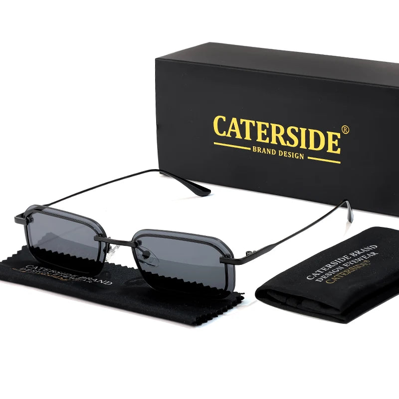 CATERSIDE Retro Punk Sunglasses Men's Square Small Frame Sun Glasses Women Personalized Outdoor Sports Eyewear Summer UV400