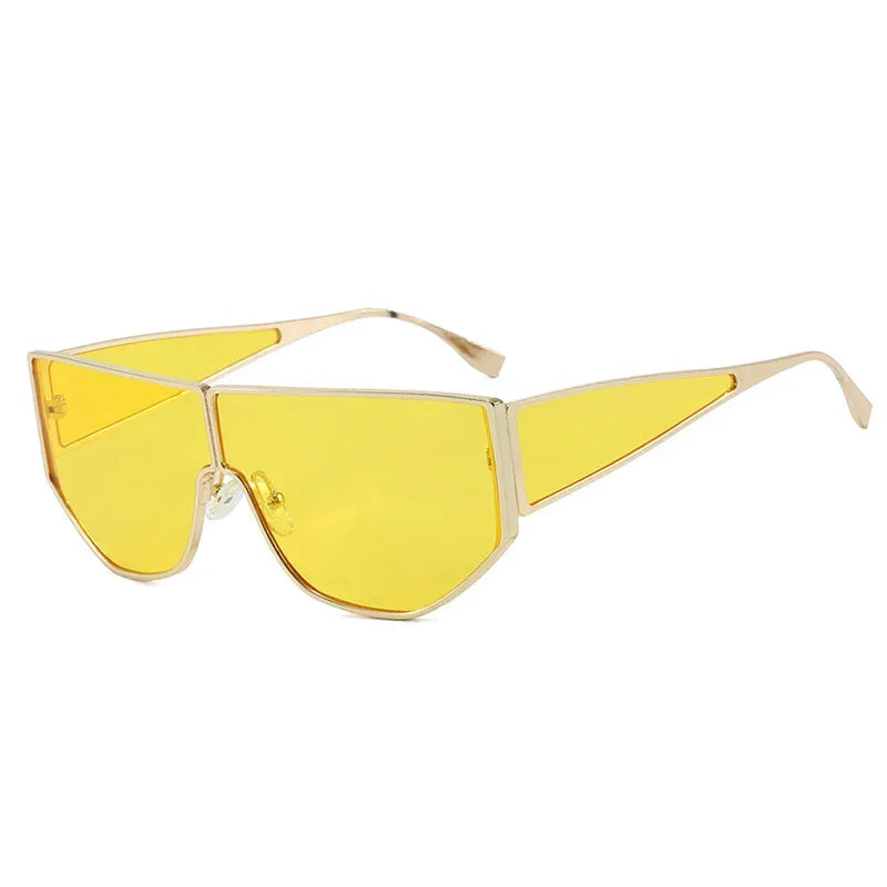 JNPCXI New Polygon Shield Sunglasses Women Luxury Brand Design UV400 Sunglass for Lady Steampunk Retro Shades