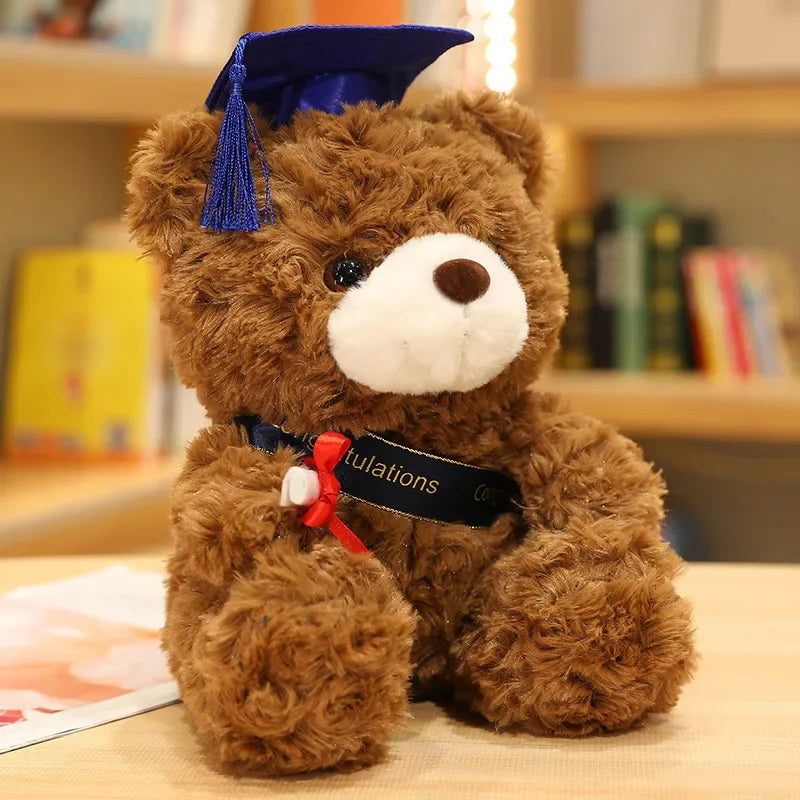 23cm Cute Doctor Cap Bear Graduation Bear Plush Doll Soft Bachelor Bear Plush Toy Birthday Graduate Gifts for Student Kids