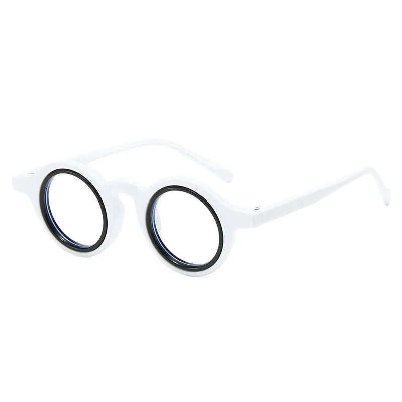 JNPCXI New Fashion Small Round Double Color Women Leopard Glasses Frame Retro Punk Men Clear Lens Eyewear